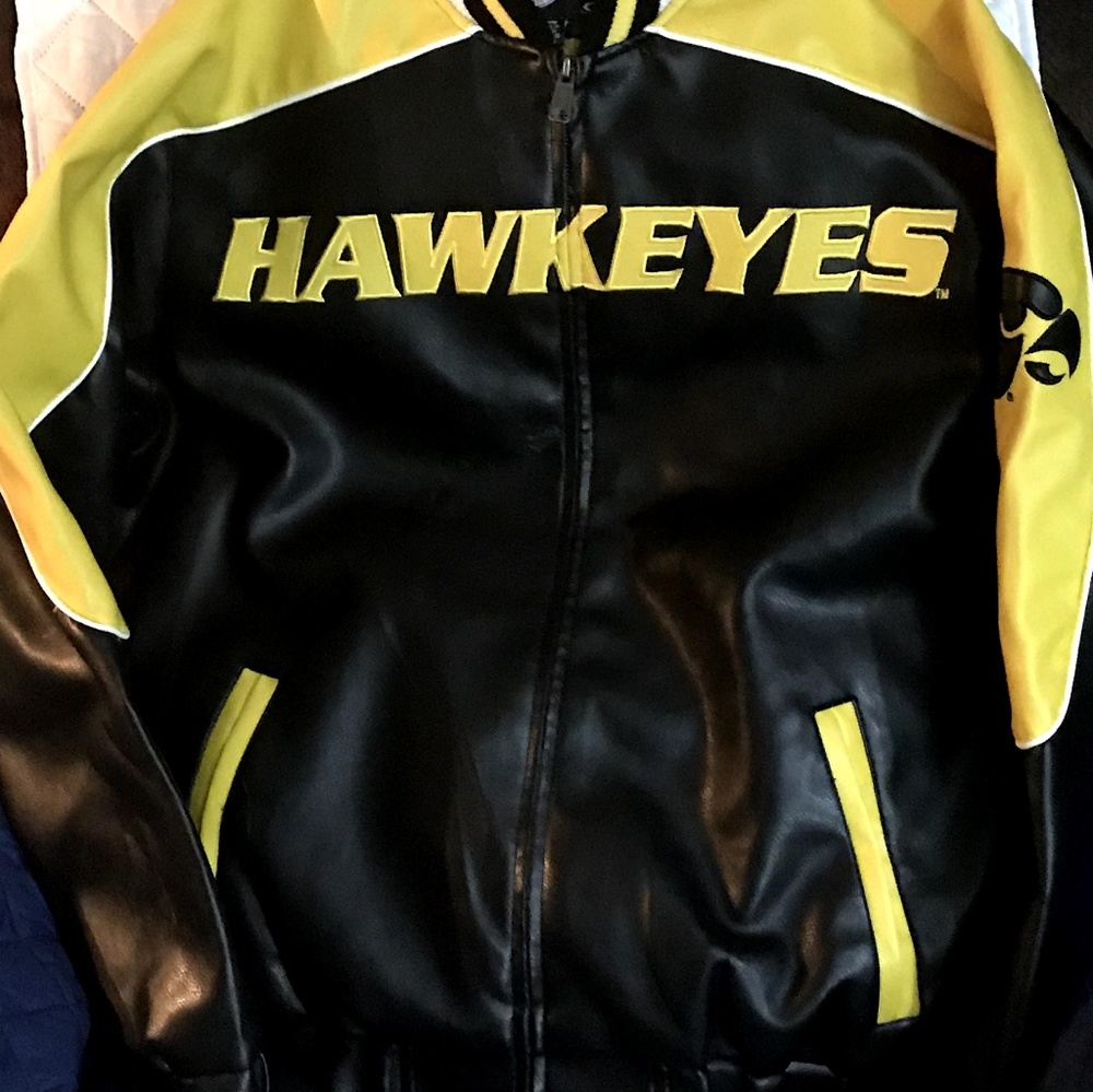 Iowa Hawkeye leather coat